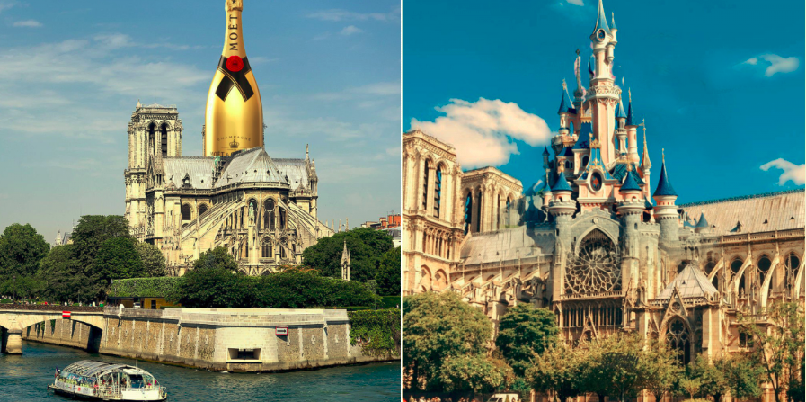 OpwebHC's tweet photo. Quand des internautes détournent Notre-Dame de Paris... 😂 Tellement hâte ! Vous noterez le (discret) hommage au plus généreux donateur. 
#NotreDameDeParis #Notre_dame_de_Paris #Paris #design #luxe @LVMH https://t.co/lmUxlF9gVZ