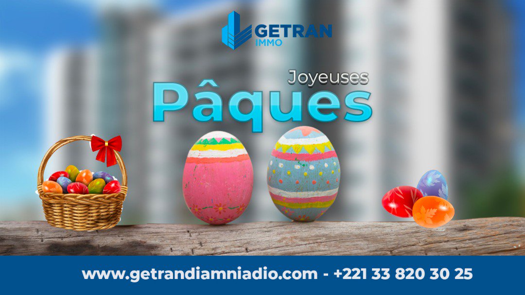 GetranImmo's tweet photo. Getran Immo vous souhaite une excellente fête de Pâques.
#Senegal #Getran #GetranImmo #Paques2019 #kebetu #Paques #Easter #Dimanche https://t.co/z97RkC6lKz