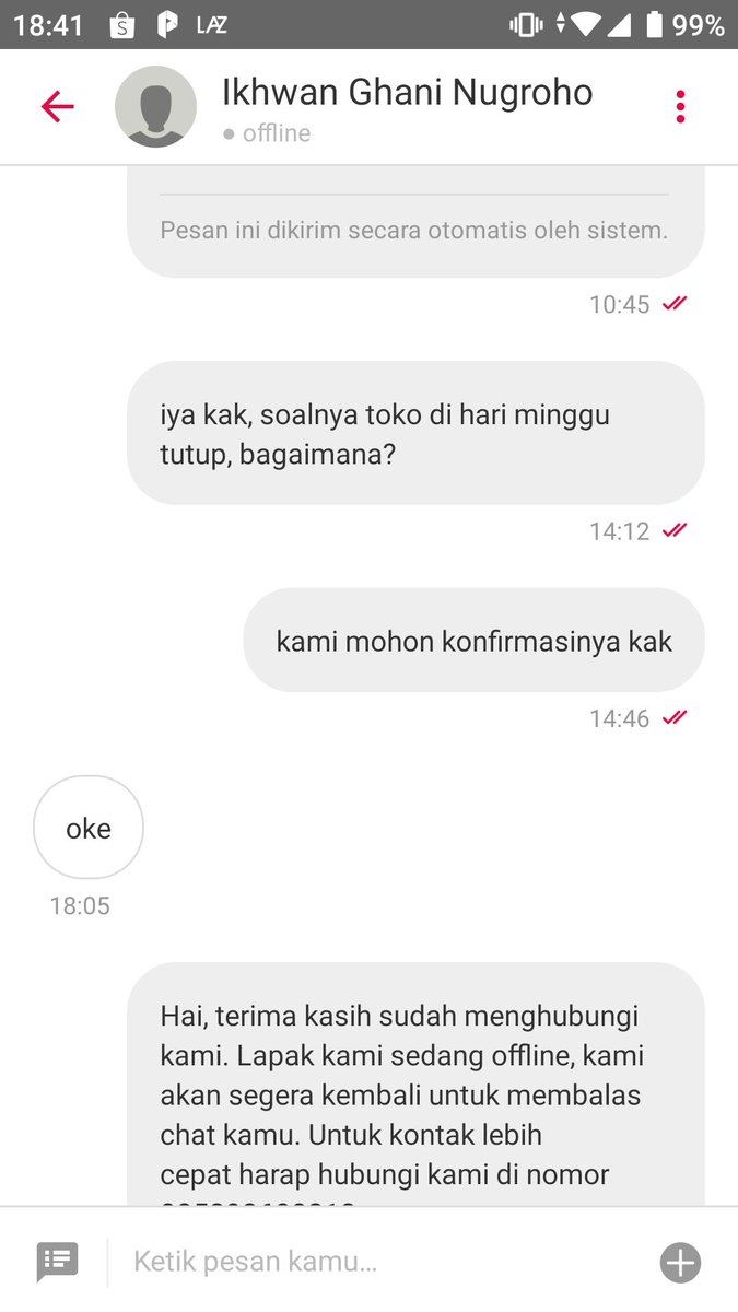 don_giro's tweet photo. @BukaBantuan tolong untuk transaksi no. 191965130709 bisa dihold atau perpanjang masa konfirmasi/proses pengiriman barang, karena toko kami kalo minggu tutup jadi ndak bisa kirim2. Pelanggan sudah dikonfirmasi dan ok https://t.co/8vE9KuVwrL