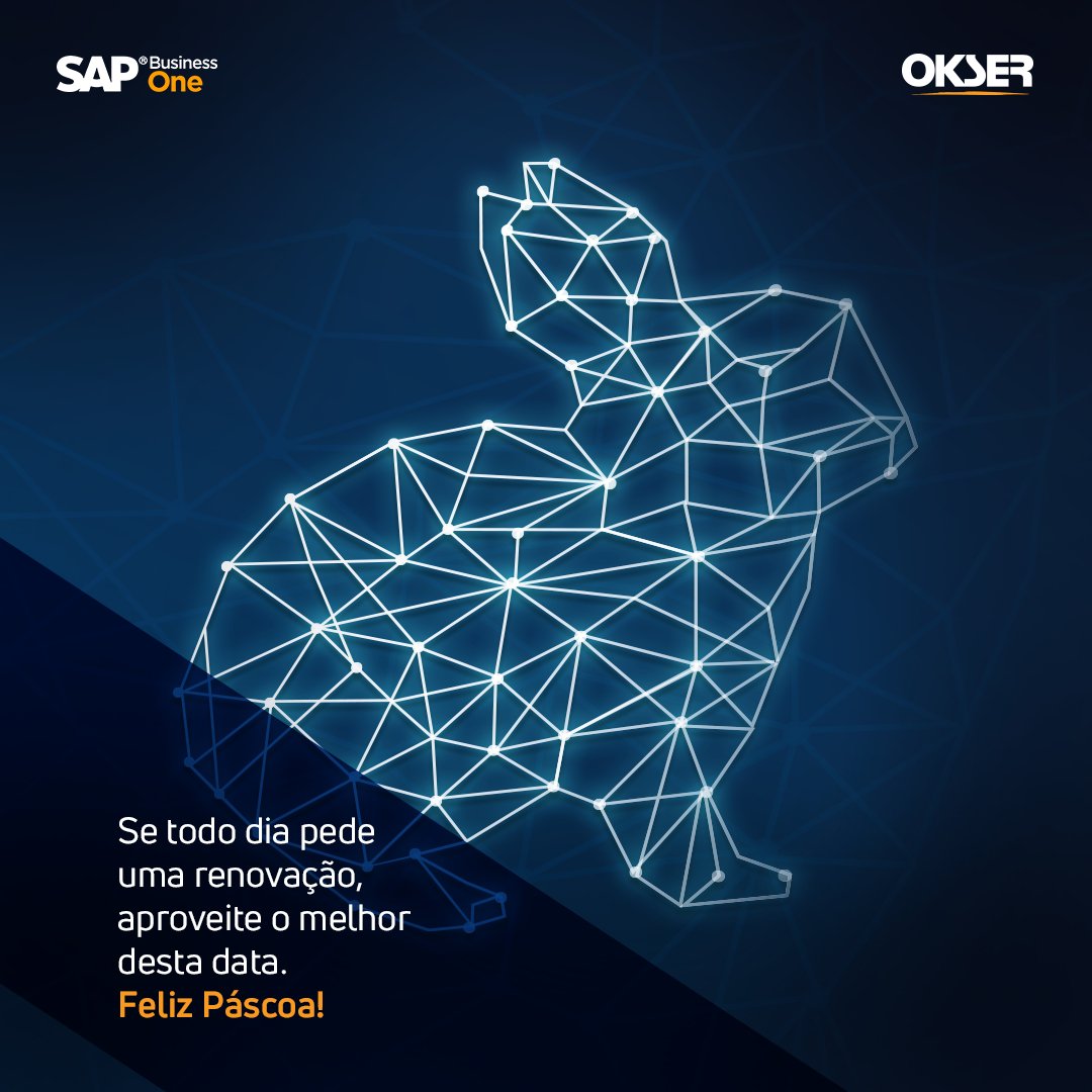 Grupo_Okser's tweet photo. A Okser deseja a todos um dia de muita solidariedade, união e gratidão! Feliz Páscoa

#gestao #grupookser #okser #sap #sapbusinessone #soluções #tecnologia! https://t.co/hXfxDT7qTM