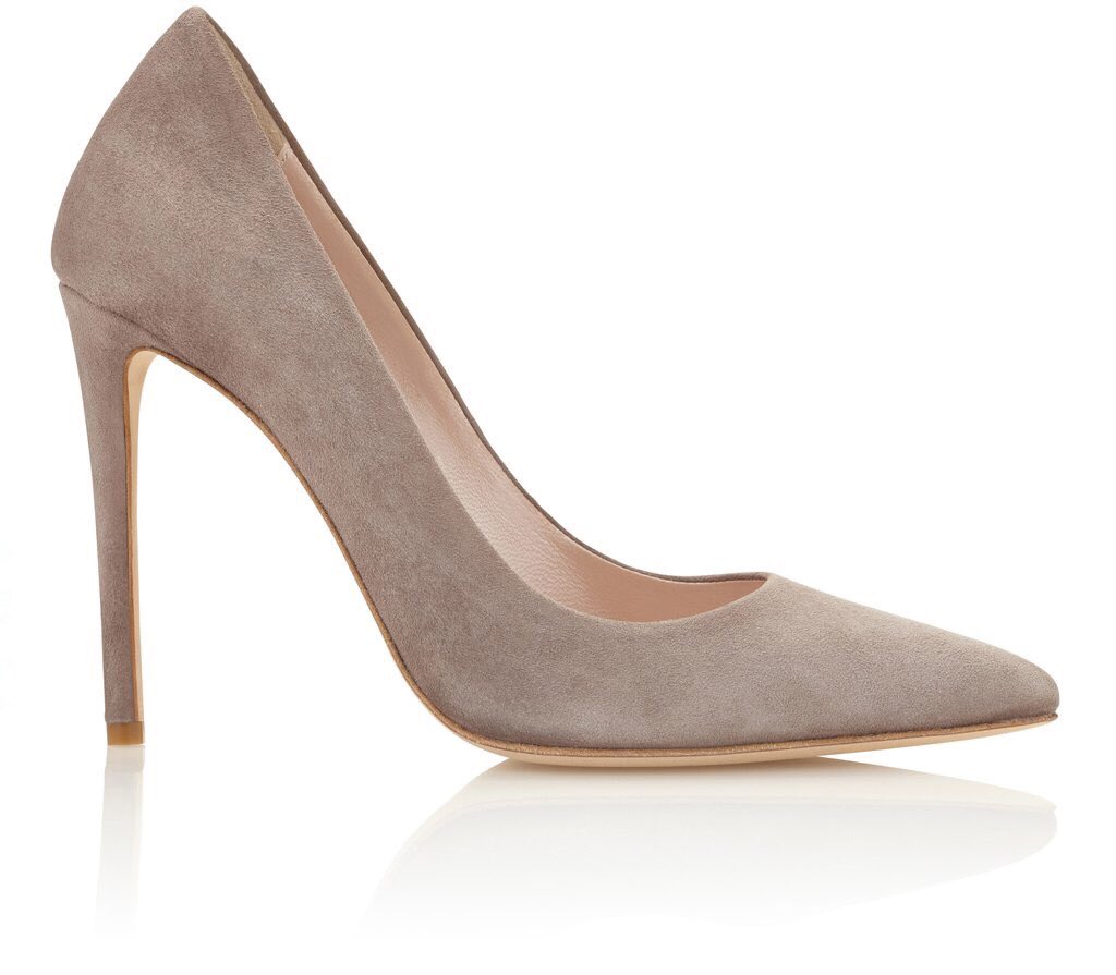 grey bag and shoes to match