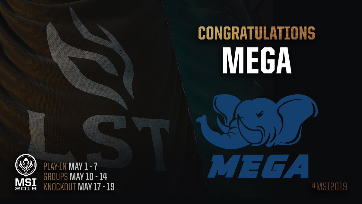 Congratulations to <a href="/MEGAEsportsSEA/">MEGA Esports</a> on winning the 2019 #LST Spring Major Grand Finals and qualifying for the 2019 Mid-Season Invitational! #MSI2019