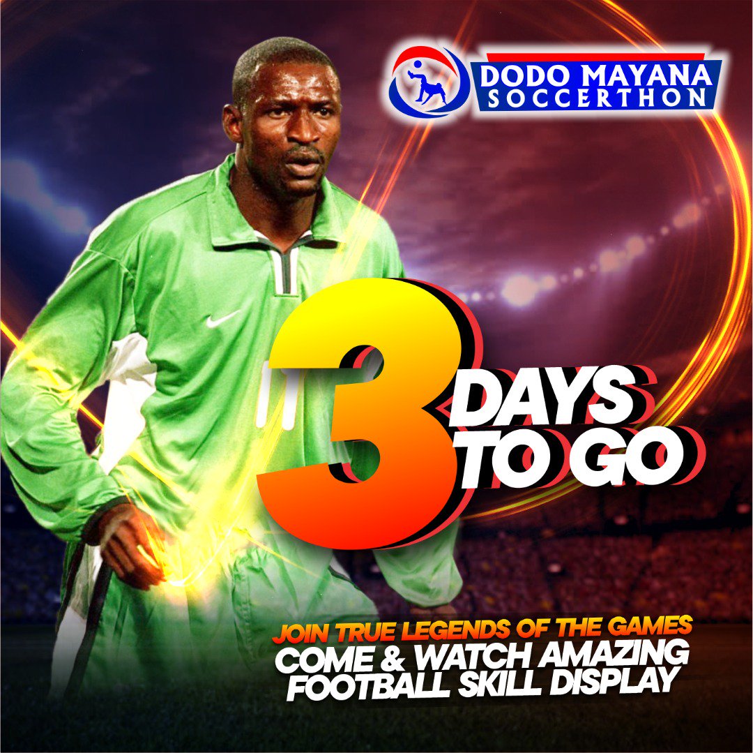 peter_rufai's tweet photo. Come join the true legends of the game as the DodoMayana Soccerthon grande finale take centre stage at the Agege Stadium in Lagos from 23rd April - 27th April 2019. Come and watch amazing football players display their talents.#16teams
#PRMBSSA #Legend #PeterRufai https://t.co/zF7PYwikie
