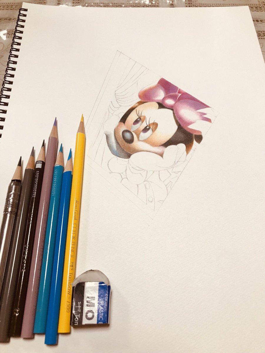 Yoshiaki 7日目 手袋へ入ります 色鉛筆 カラー イラスト アート ディズニー アナログ 絵 ミニーマウス Coloredpencil Color Illustration Art Artwork Disney Analog Drawing Minniemouse Love Photooftheday Beautiful Picoftheday