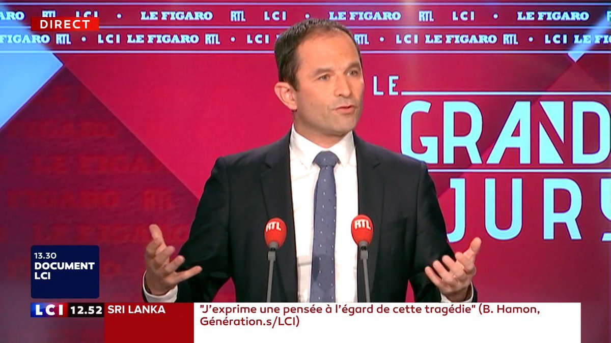 #SriLanka #NotreDame #SIMCeuropéen #TaxeSurLesRobots Augmentation des #salaires Baisse de la #TVA ... @benoithamon, tête de liste #PrintempsEuropéen/@GenerationsMvt/@DiEM25_FR et fondateur de @GenerationsMvt, invité du Grand Jury de LCI, la [VIDÉO] ici: facebook.com/generationspar…