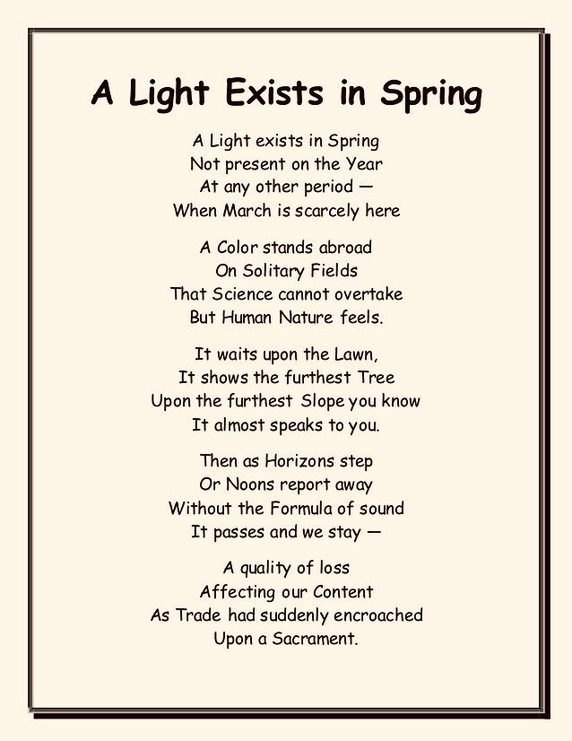 Slapper af Hearty Vedhæftet fil Paul Holdengraber on Twitter: "A Light Exists in Spring “It passes and we  stay —“ ~ Emily Dickinson https://t.co/OCBYQraSwY" / Twitter