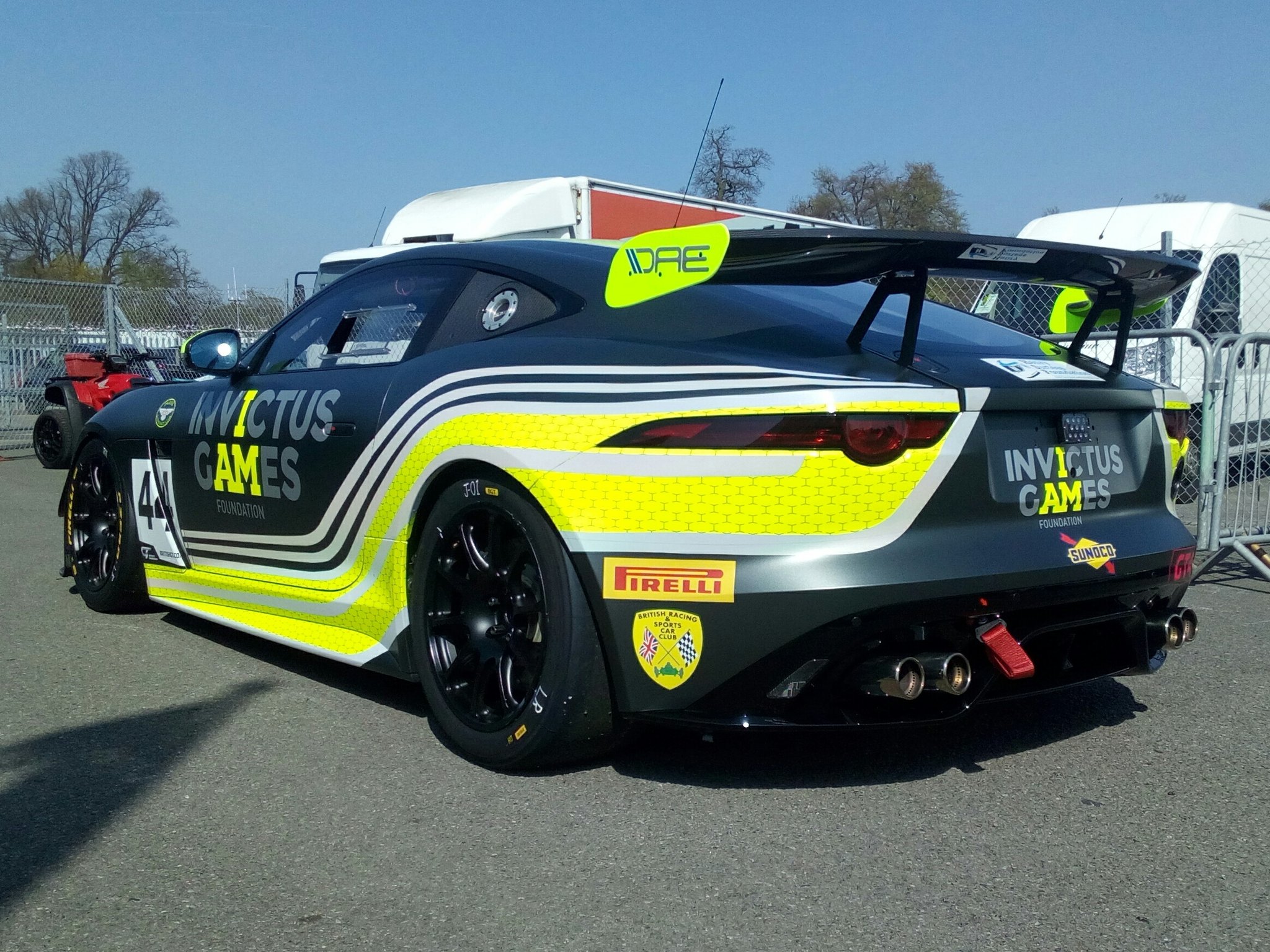 The Invictus Games Racing GT4 Jaguar F Type out on track for British GT  Press Day 