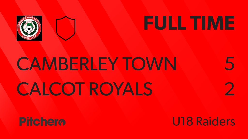 CTYFC1973's tweet photo. FULL TIME: Camberley Town Youth Raiders 5 - 2 Calcot Royals Blues
#CAMCAL #Pitchero
https://t.co/t0vC7FQDiz https://t.co/hhC7MTcNtN
