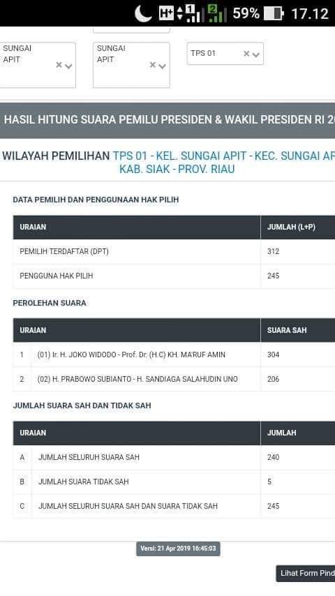 Ini salah satu kelakuan <a href="/KPU_ID/">KPU RI</a> TPS Sungai Apit, Siak 01 dpt 34 menjd 304; 02 dpt 207 menjadi 206. Saat diprotes KPU Siak mengaku salah input. Salah kok berulang. Salah kok merugikan <a href="/prabowo/">Prabowo Subianto</a> dn <a href="/sandiuno/">Sandiaga Salahuddin Uno</a> terus
