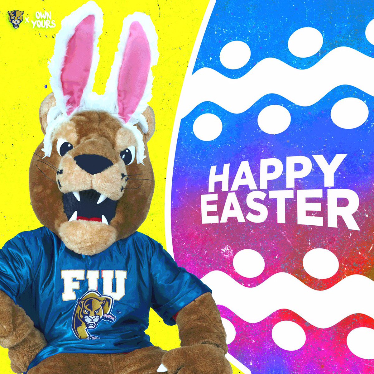 Happy Easter from FIU Women’s Basketball 💙💚💛🧡❤️
#PawsUp🐾 | #OwnYours