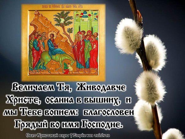 Вход господень в иерусалим открытка поздравление
