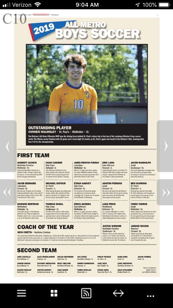 How about that? St. Tammany Parish sweeps the <a href="/theadvocateno/">New Orleans Advocate</a> All Metro Soccer honors. Go buy a paper today to read more.