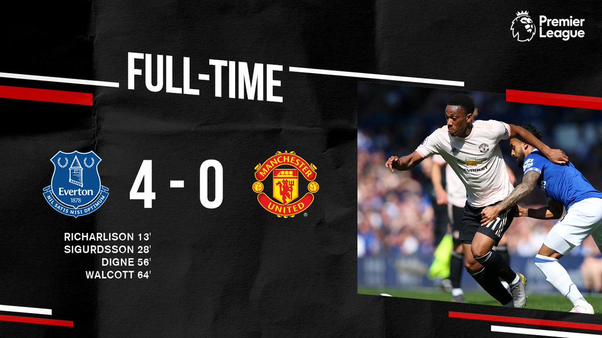 ManUtd's tweet photo. Full-time at Goodison Park. #MUFC #EVEMUN https://t.co/KVFqRz8lPA