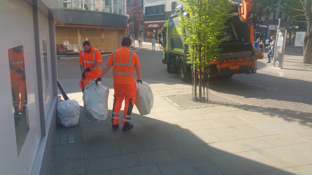 The City Centre Cleansing Team are already hard at work #litterheros #citizensattheheart