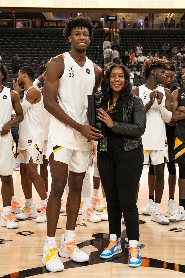 Salute! <a href="/BigTicket_JW/">James Wiseman</a> took home another MVP award. This time at the <a href="/JordanClassic/">Jordan Brand Classic</a>.  Way to end a great high school career. #jumpman #memphiseast