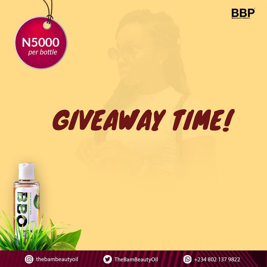 Giveaway time family!

Question:
What Venue and City did we launch in?
______
Winner will be picked at random, let the answers roll in!
______
Giveaway runs from 21st to 23rd of April ♥

#Giveaway #OrganicProductsinNigeria #OrganicOils #SkinEnvy #BamBeautyOil #BamBeautyProducts