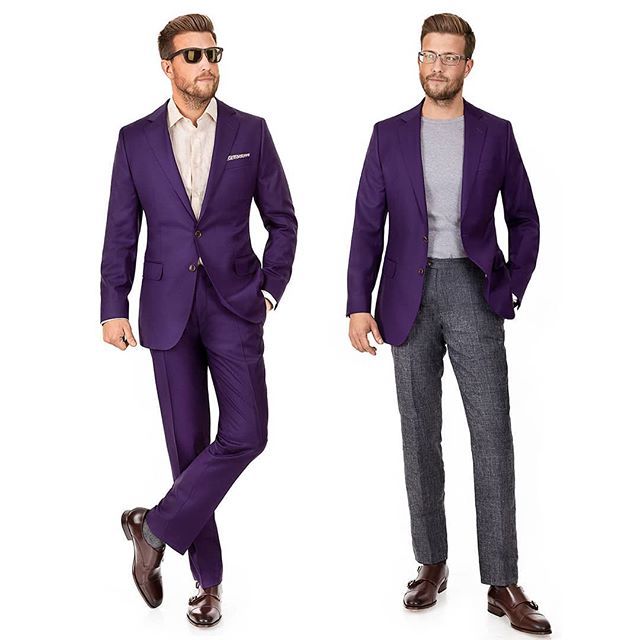 OliverWicks's tweet photo. Three styling tips for plum:
1. Style with solid color shirts &amp; t-shirts
2. Dress down: lose the tie, or just mix the jacket with your favorite chinos.
3. GO for off-white, ivory &amp; grey shirt, rather than pure white. https://t.co/85PJoVsqYB