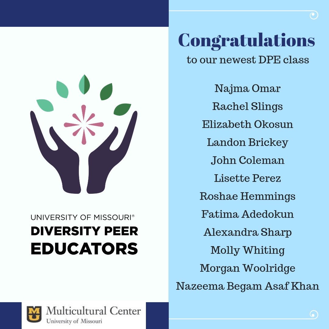 MU_DPE's tweet image. Thank you to everyone who applied! Congrats to our newest class and welcome to the DPE family! We’re so excited to see you in the fall!