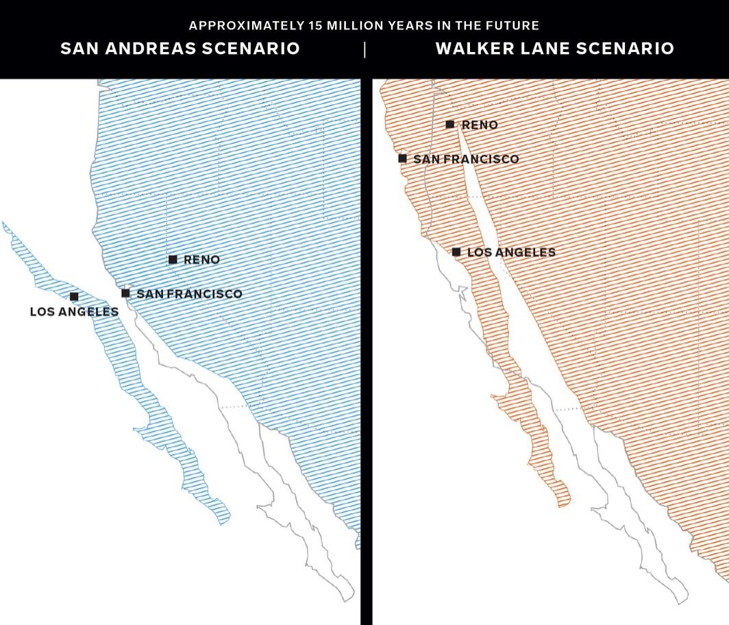 futuryst's tweet photo. Excellent, #timeful reporting from Geoff Manaugh in the latest issue of Wired, looking at tectonic scenarios for California on a 15 million year time horizon https://t.co/iL5TyGJFiP https://t.co/XkCgy5mHG0