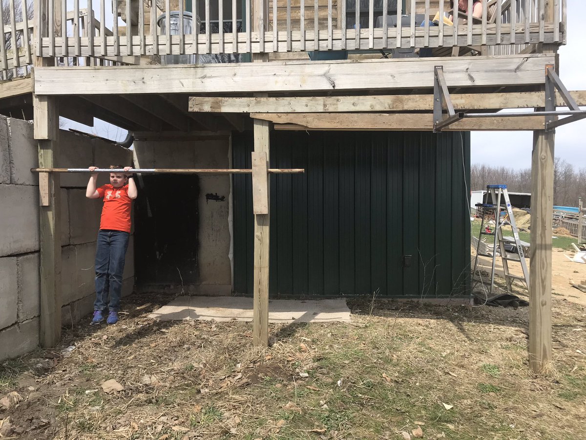 gymstead's tweet photo. Making an area to do pull ups, push ups, wall balls, and burpees.

#CrossFit 
#Gymstead https://t.co/VuOFcM9mBV