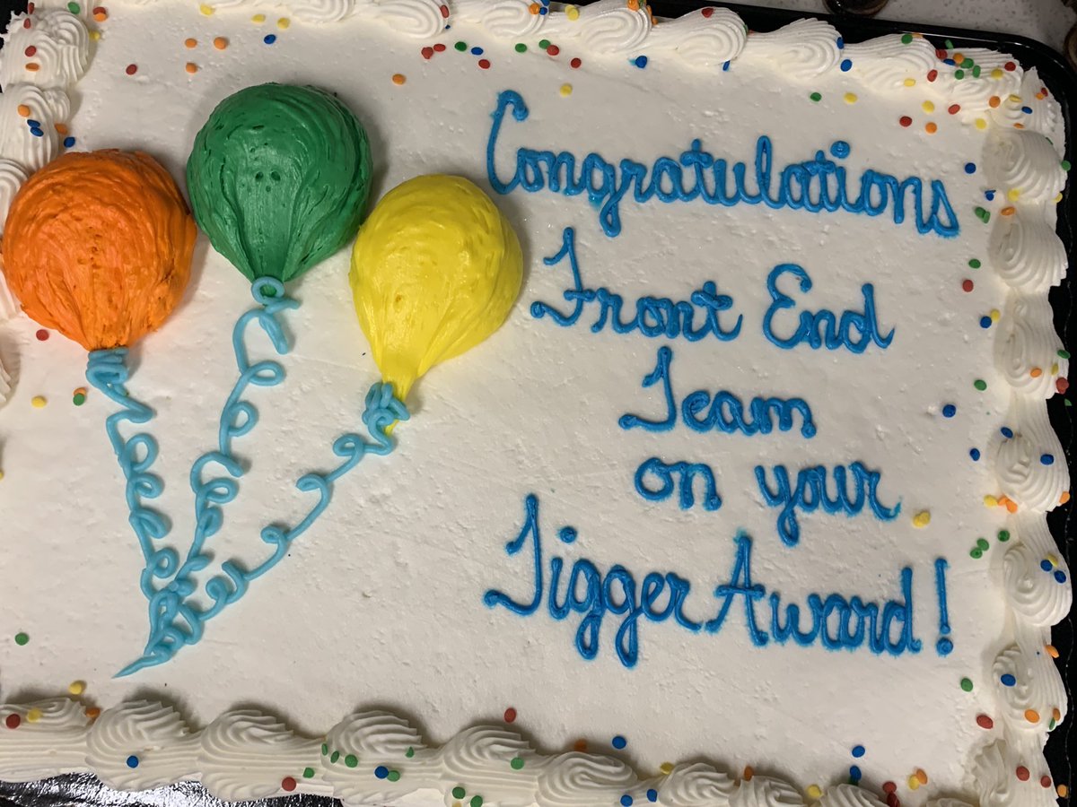 BallaAtHD's tweet photo. Celebrating Easter at #Store2743 with a little lunch and cake for the Front End’s Tigger award! #EasterAtHD @AdamSee107792 @Babyruth223 @MsKGoober33 @XKerrigan https://t.co/vbeMCtKtbF