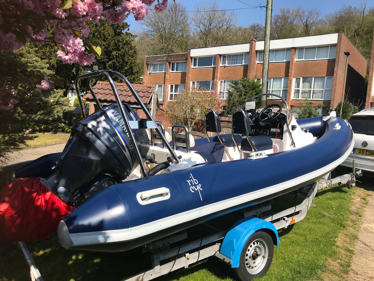 clive_kraus's tweet photo. Suns out and spring is here! Good time to get the @RibeyeLtd  out, all clean, serviced and prepared for another season on the water. #RespectTheWater Another few weeks we’ll be on holiday @dartmouth. @DartRNLI Can’t wait👍 https://t.co/cIS0K25UHg