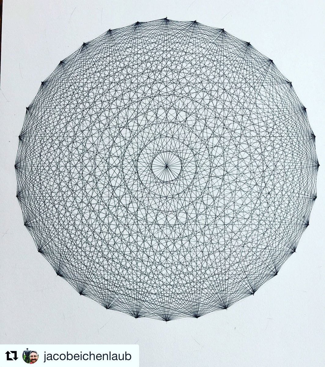 irisdagmar's tweet photo. More beautiful #geometry happening here - a sample for his 8th graders who will do a modified version of this form tomorrow “welcome back from break, let’s make something beautiful” #geometricconstructions #mathteacherhusband #aprilvacation #math #mathchat https://t.co/48ICkOZecQ