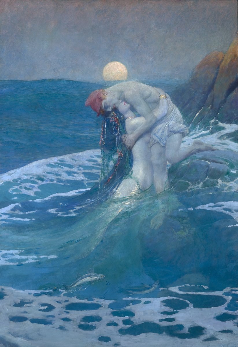 HudsonRivMuseum's tweet photo. Do we romanticize the #Moon? #ColorOfTheMoon, on view thru 5/12, explores our emotional connection & visual fascination with this celestial body in more than 60 works. #HRMMoon Learn more: https://t.co/k9VREVpKCn
Image: #HowardPyle, "The Mermaid," 1910. @delartmuseum https://t.co/nY2grkTBc6