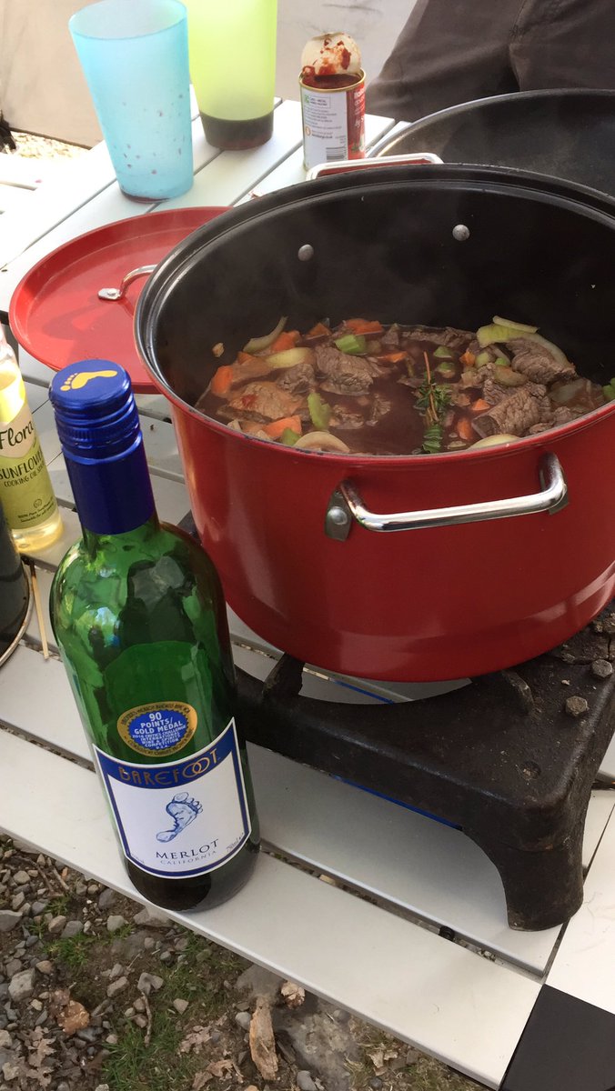 Last cooked meal on gathering now, just need to wait for the stew to finish