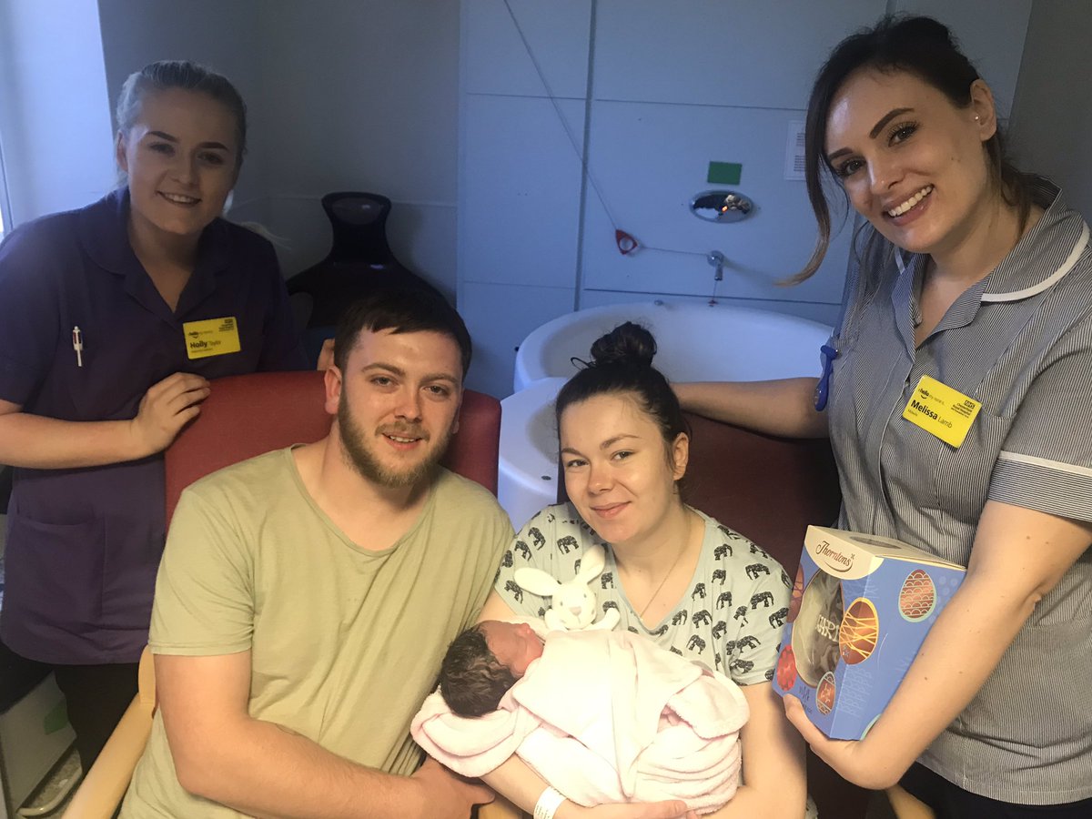 CrhMaternity's tweet photo. Welcome to the world baby Thea! Born today on Easter Sunday to first time parents Chelsea &amp; Brady. Midwife Mel &amp; Materniy Assistant Holly in attendance. Massive well done to Chelsea who was amazing and very much deserves her Easter egg 🥚😊🐣 https://t.co/LE4fVjmW8m