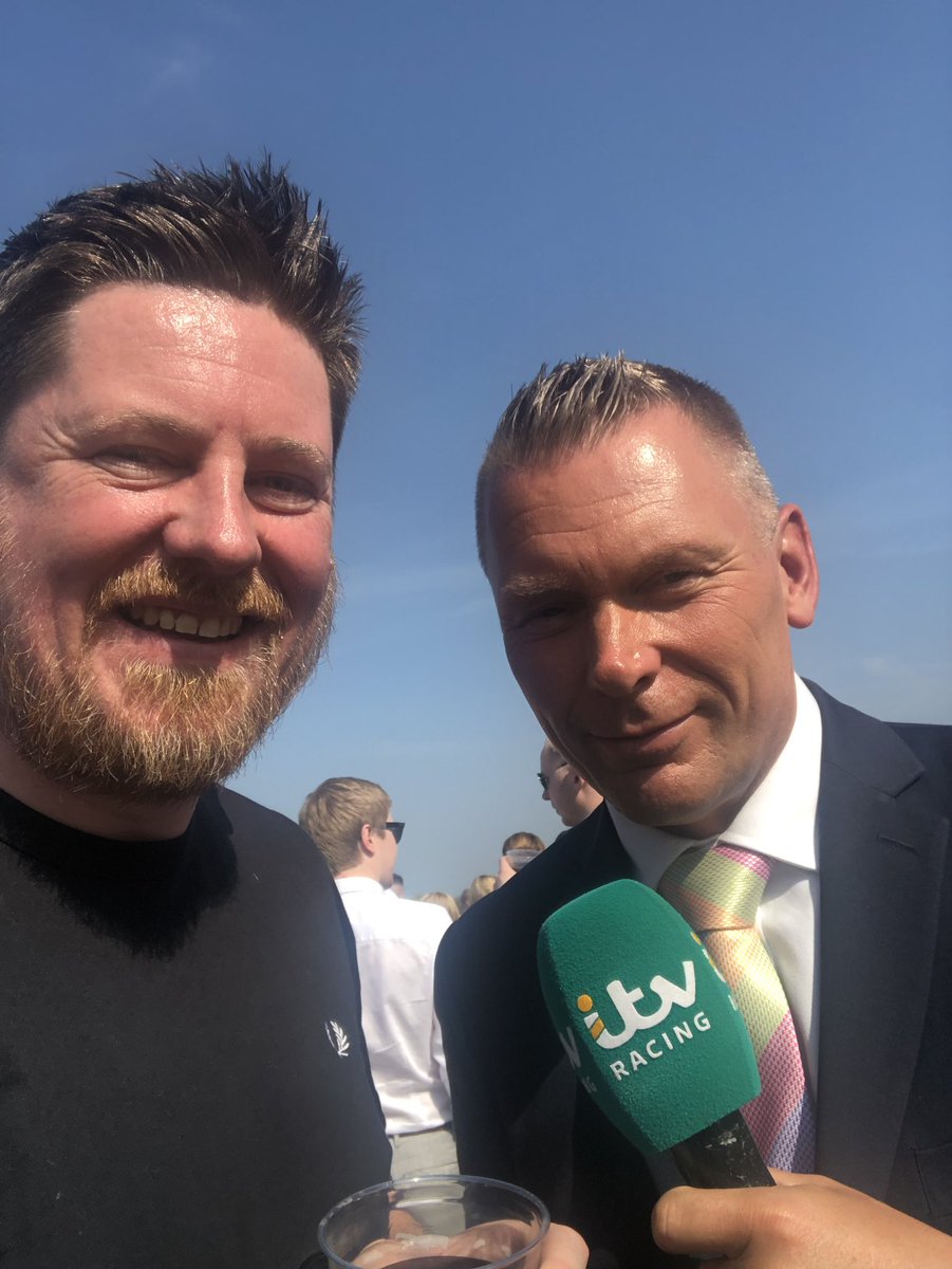 What a tremendous day for @itvracing and everyone @MusselburghRace yesterday. Thanks @MCYeeehaaa for the photo. I had three winners too! Yeehaaaa! #MusselburghRaces #Edinburgh #ITVRacing #fredperry
