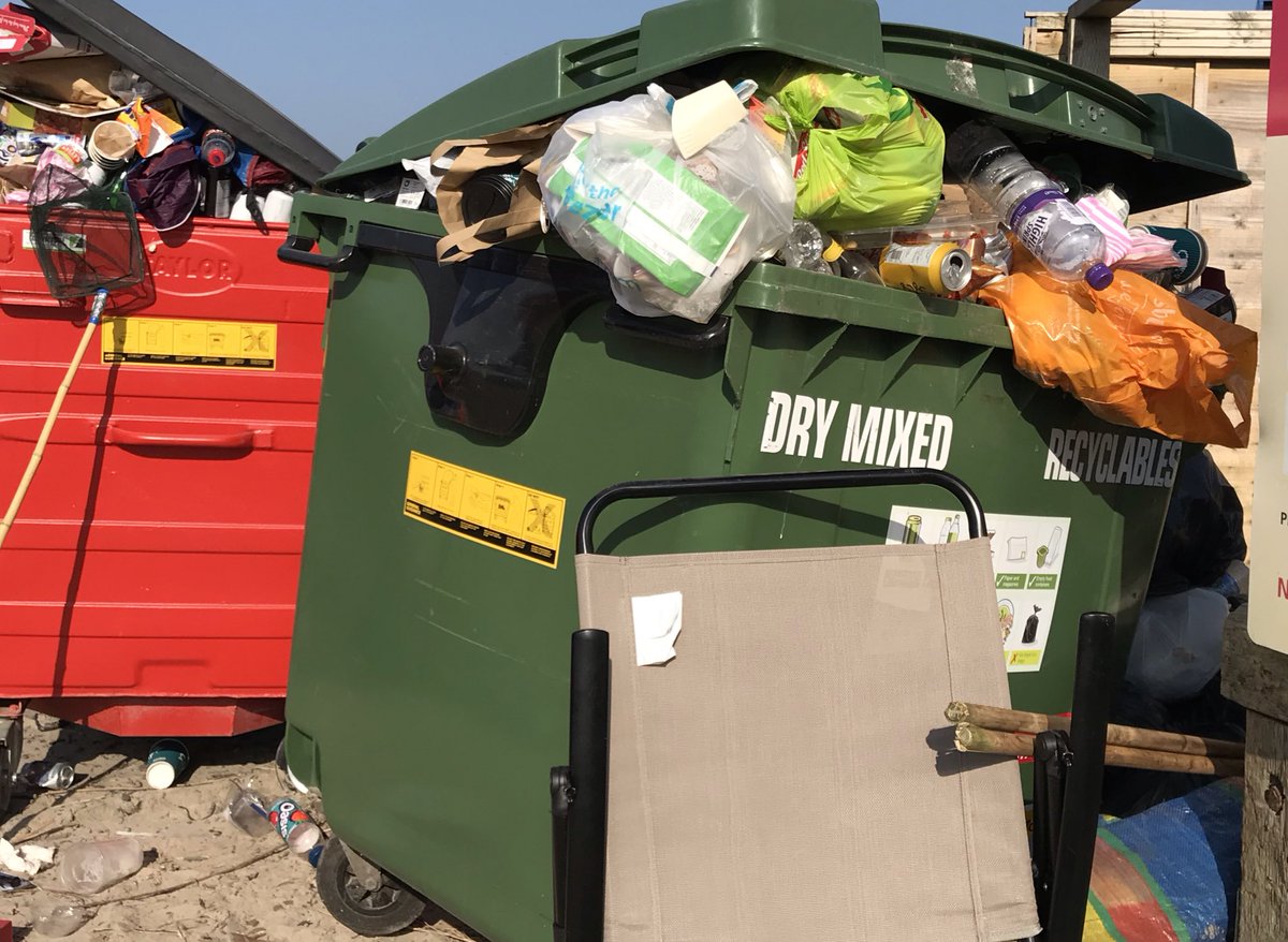 CleanerSeasOrg's tweet photo. Ask yourself:

Manufacturers - Did we think about end of life at beginning of life?

Visitors - Did we #Reuse #reduce #refill #recycle (how much packaging in this bin could be avoided?

Hospitality - Did we TAKE RESPONSIBILITY? - we rely on beautiful beaches 

#CleanerSeas https://t.co/CAv40Nw7J7