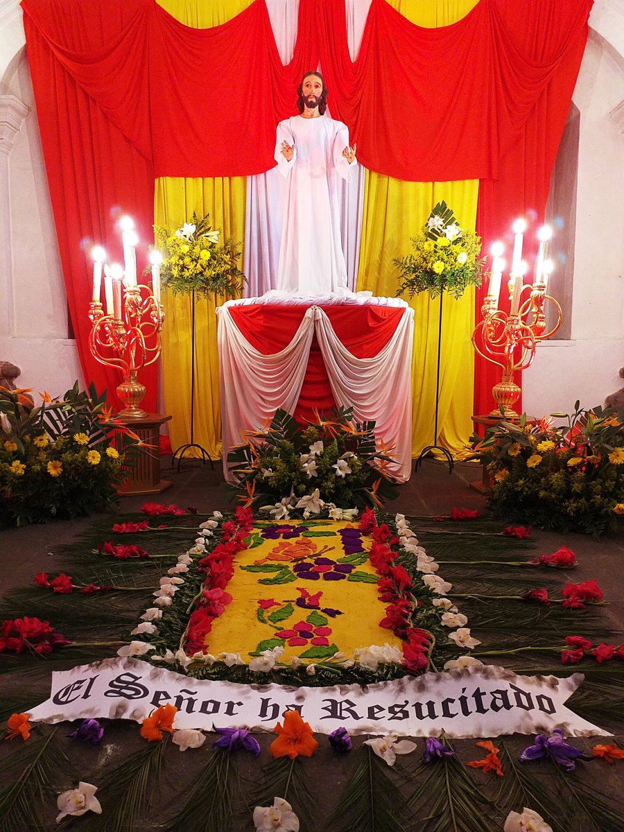 INRIguate's tweet photo. #LaMercedAntigua "El Señor ha Resucitado" Altar de Veneracion de Jesús Resucitado del Templo Mercedario #DomingodeResurrección https://t.co/7O672rO51f