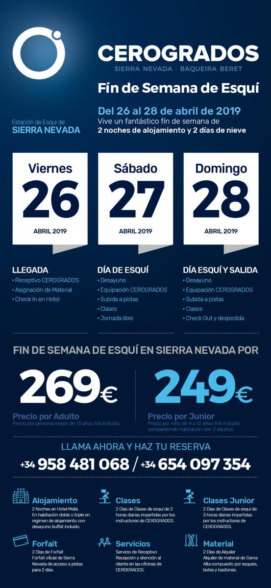 Ven a despedir la temporada de esqui con las mejores condiciones de nieve.
Esperamos un fin de semana de sol y todo el dominio esquiable abierto para disfrutar de la nieve recién caída que se espera para estos días....
#SierraNevada #cerogrados #nieve  #compartenuestraemocion