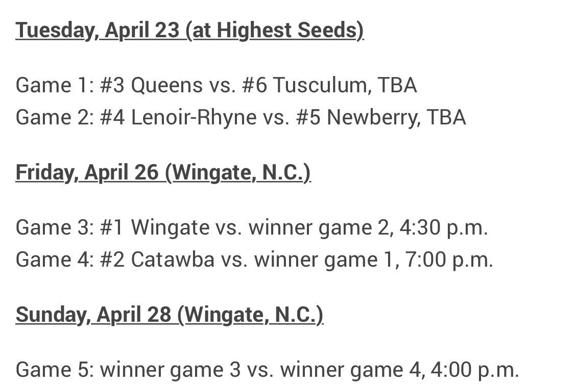 DIILacrosse's tweet photo. 2019 SAC Tournament seeding: https://t.co/PGqaVgubsJ