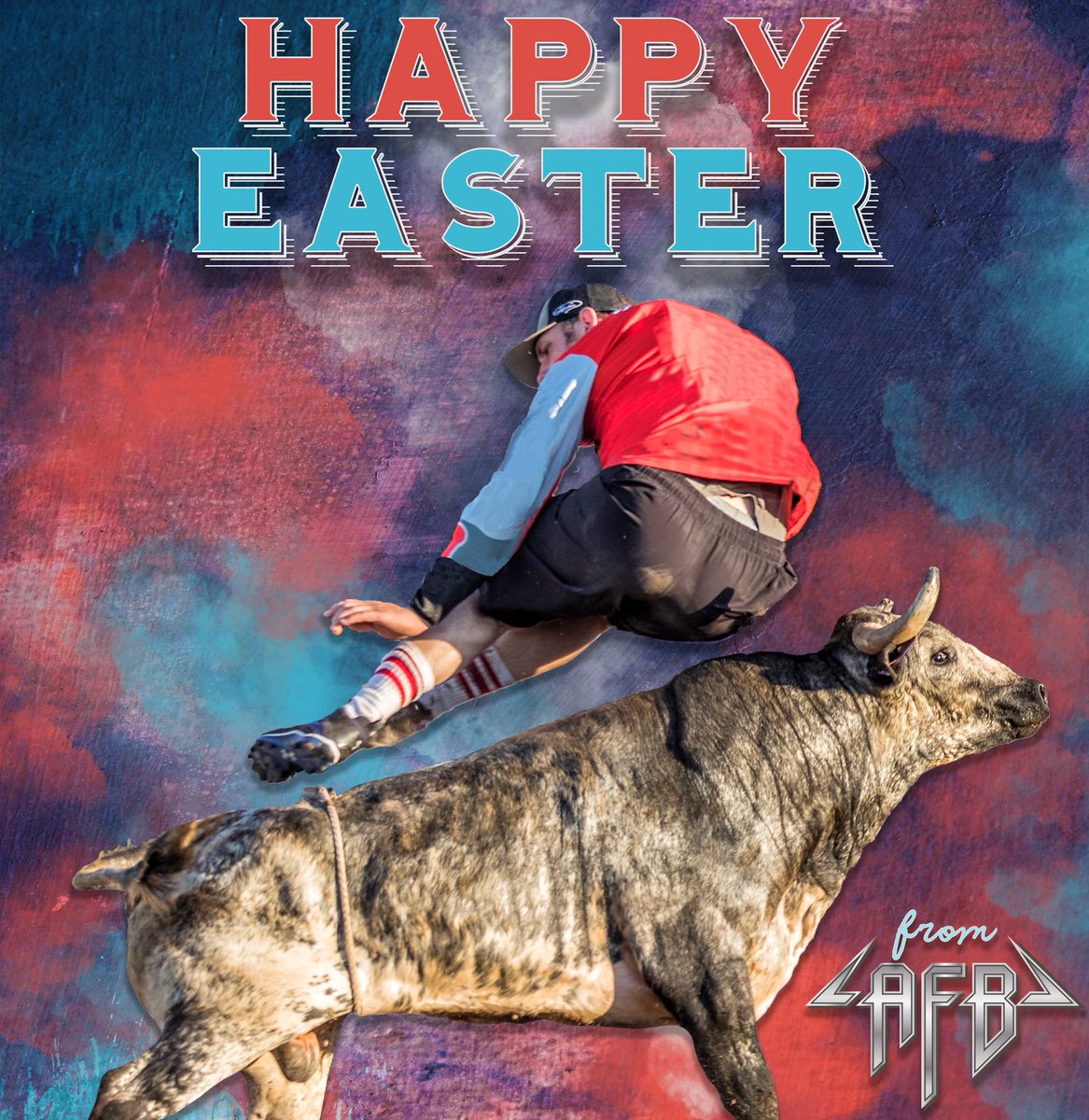 ShortyGorhamAFB's tweet photo. Happy Easter from all of us at American Freestyle Bullfighting!
#americanfreestylebullfighting
#themostdangerousdanceondirt
@ShortyGorham @marquis_ben @WSMAuctions @lanefrostbrand @ProductionsDVS @ridepass #marquismetalworks #wsmauctioneers
📸:@AvidVisualImage https://t.co/MQtKHd2tV6