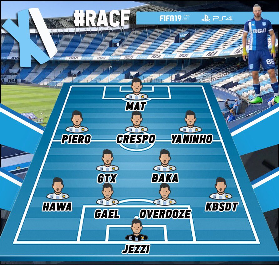 RacingClubFIFA's tweet photo. ▫️VPGW L1 Tonight #RACF 🔵⚪️
👤 XI
@PEST_Mat, @piero2108, @crespo_75 , #Yaninho, @GTXPinGuix (cap.), @Bakayoko_14x, @HaWaLoNe, @GaelXhc, @OverDoze_25x, @kbstd_, #Jezzi.
☘️ HF
@OfficialVPG @VPGW_France https://t.co/RlrW1n6NLq