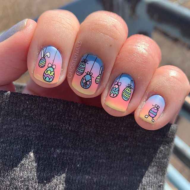 Happy Easter nails by @ghostlynails 🌸💜🐇 bit.ly/2Izlhzp