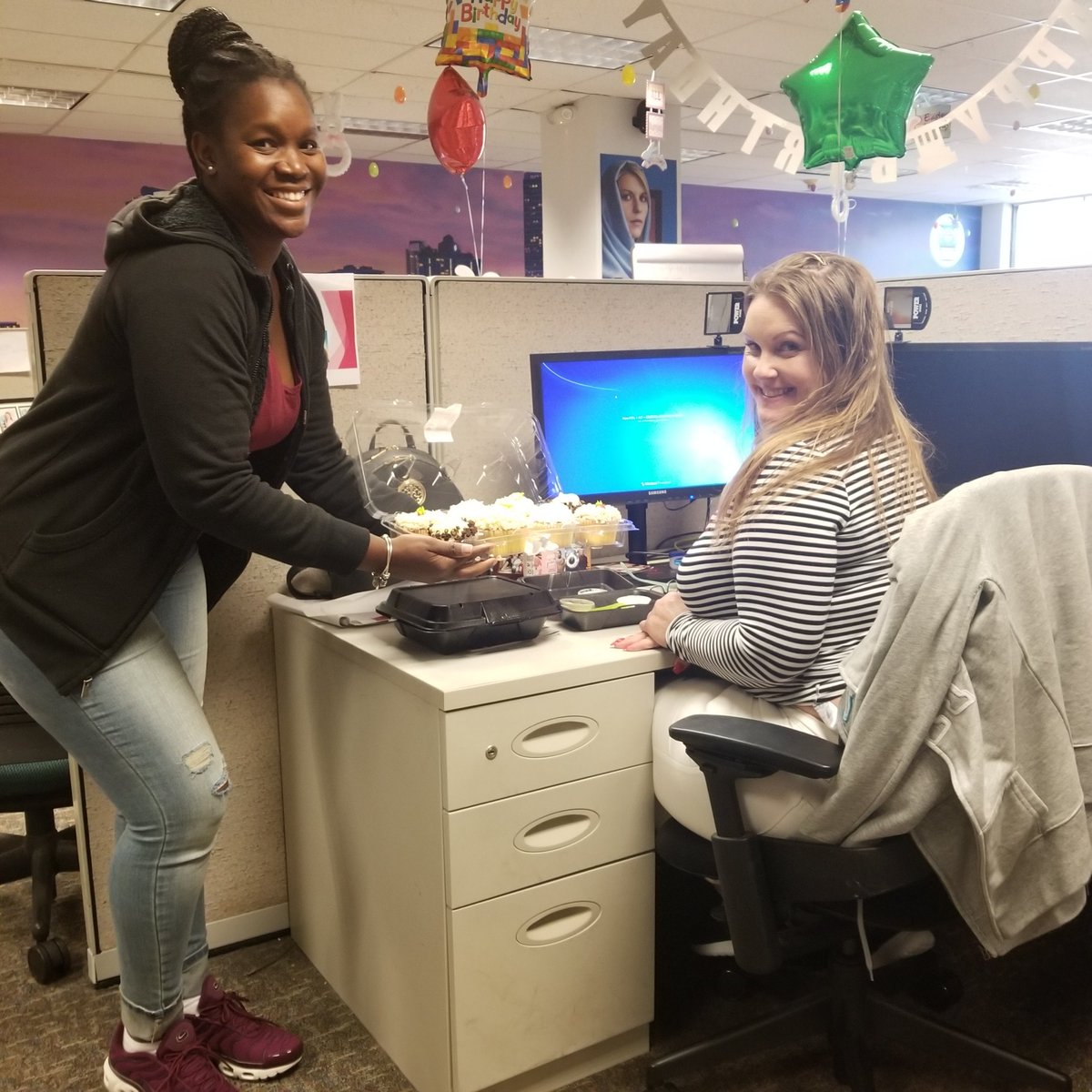 SeanFeig's tweet photo. Celebrating employees April birthdays. @culturecouncil @MoneaMia7ATT @RickyPaulaATT @LatoyaMiami7ATT  #TuggleNation https://t.co/jDJ4nVUudN