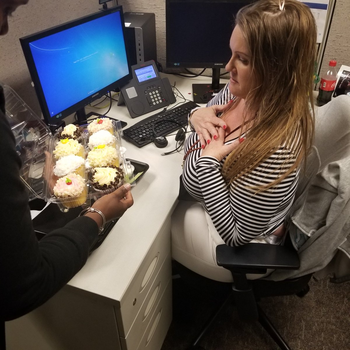 SeanFeig's tweet photo. Celebrating employees April birthdays. @culturecouncil @MoneaMia7ATT @RickyPaulaATT @LatoyaMiami7ATT  #TuggleNation https://t.co/jDJ4nVUudN