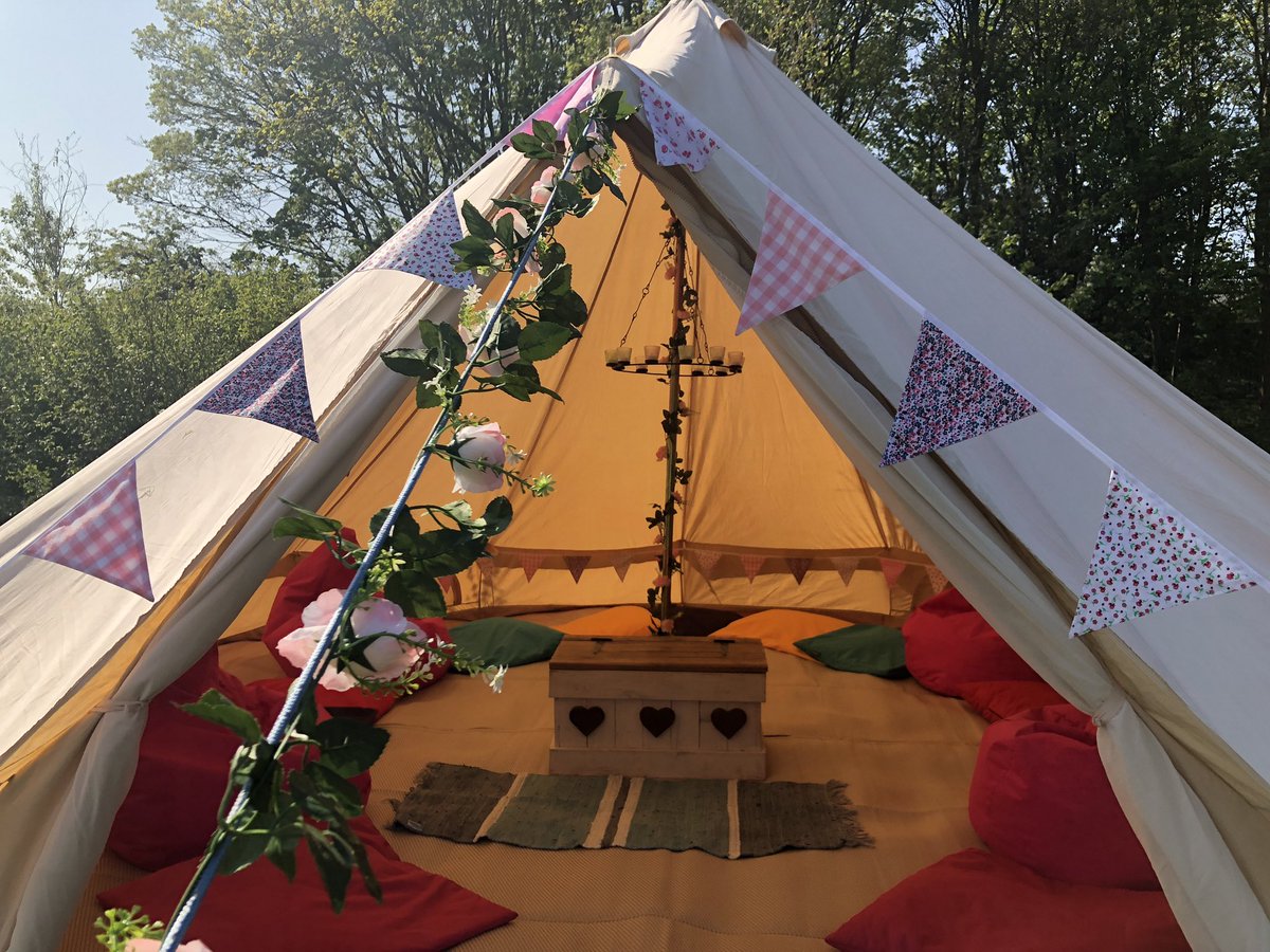 First bell of the weekend set up as a chill-out tent for a community fun day in Hanham! Have a fabulous time everyone 🌸🐣🌸 #festival #wedding #henparty #funday