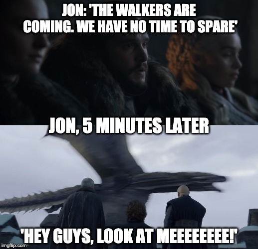 bingeofthrones's tweet photo. There's always time for romantic dragon rides and makeout sessions with your aunt, right #JonSnow? 

#S8E01 #gameofthronesmemes #seasonpremiere @emiliaclarke #forthethrone #season8 #whitewalkers #got8 #dragonride #varys #DavosSeaworth @liamcunningham1 @HBO #tyrion #kitharington https://t.co/oPQwDa1B1a