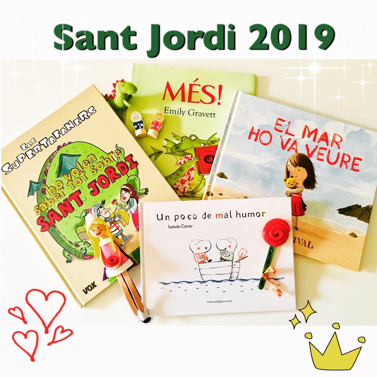 Se acerca, para mi, uno de los días más bonitos del año 🌹📚❤️
Primera selección de libros para 
#SantJordi2019. Vendrán unos cuantos más cuando salgamos a la plaza 📚📚📚😄

#literaturainfantil #lij #hoyleemos #cuentosparaniños #diadellibro #23deabril
