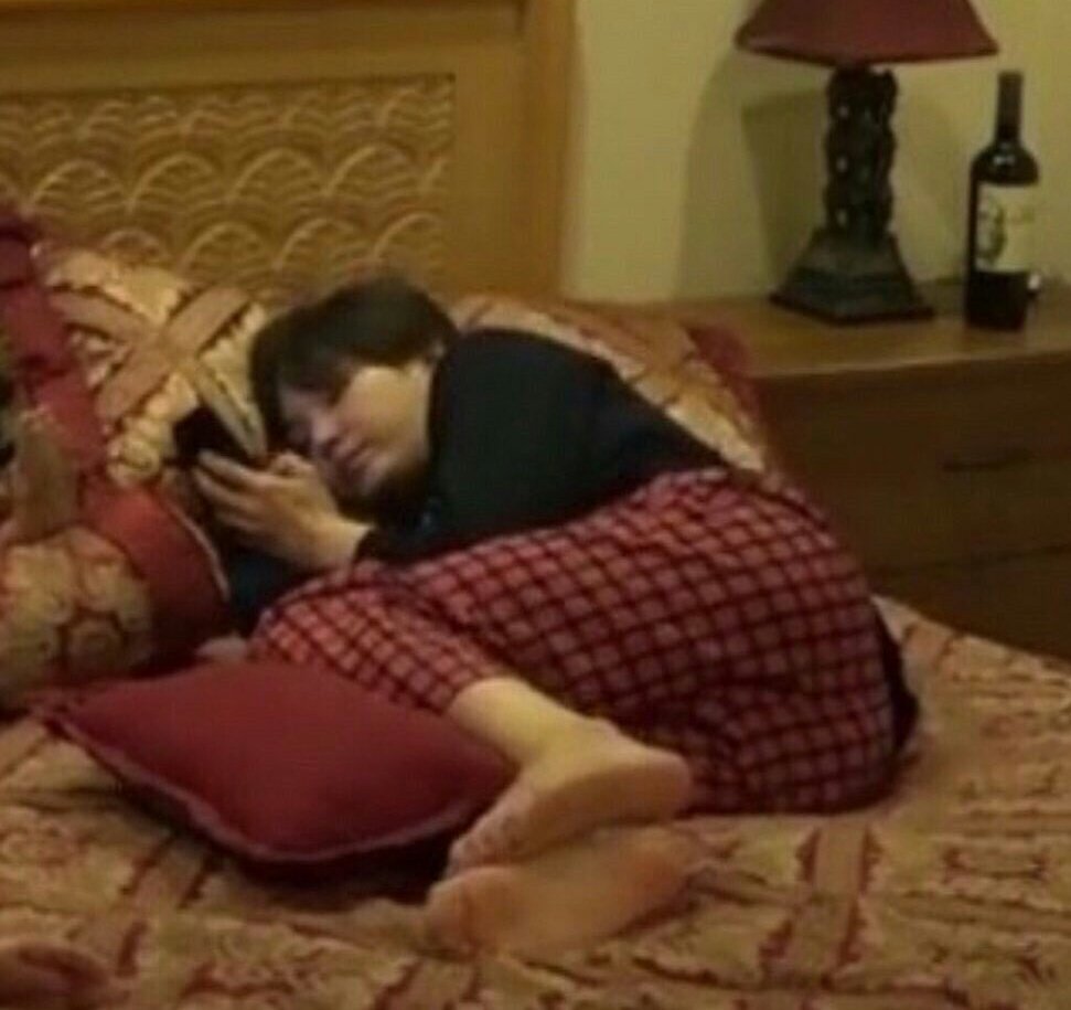 He's tired. And lazy.

Mostly lazy.

(The posture is natural - remains of a difficult past.)