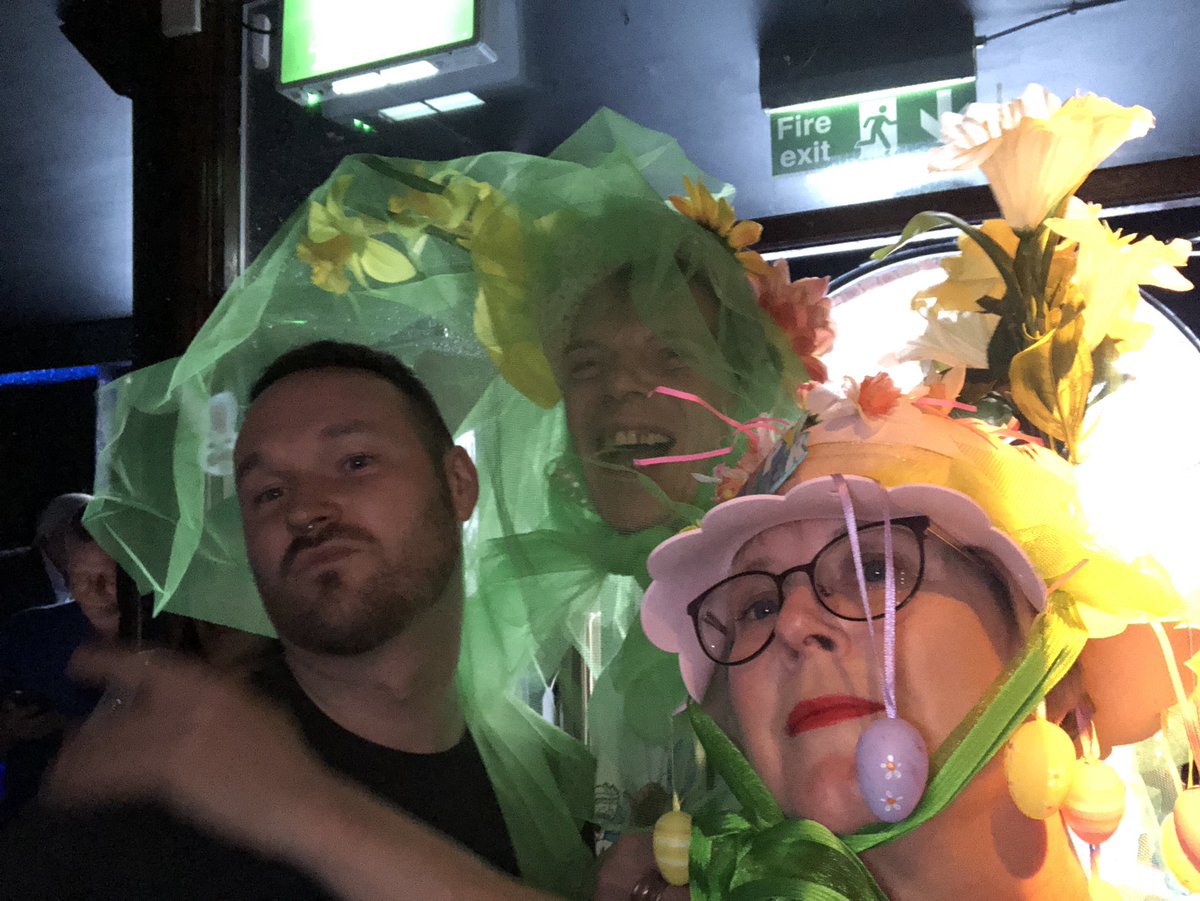 appyvalleypride's tweet photo. Competing in the @TraceyNYNYMcr Easter bonnet @newyorkbarmcr - great afternoon with @CarlAustinBehan and the #corriecrew https://t.co/pSjaEpJ7pH