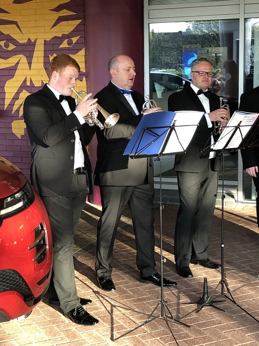 Our <a href="/RevellWardJoe/">Joe Hainsworth</a> playing with <a href="/terrierbrass/">Terrier Brass</a> for our arrival at the #HTAFC #AnnualAwards2019
