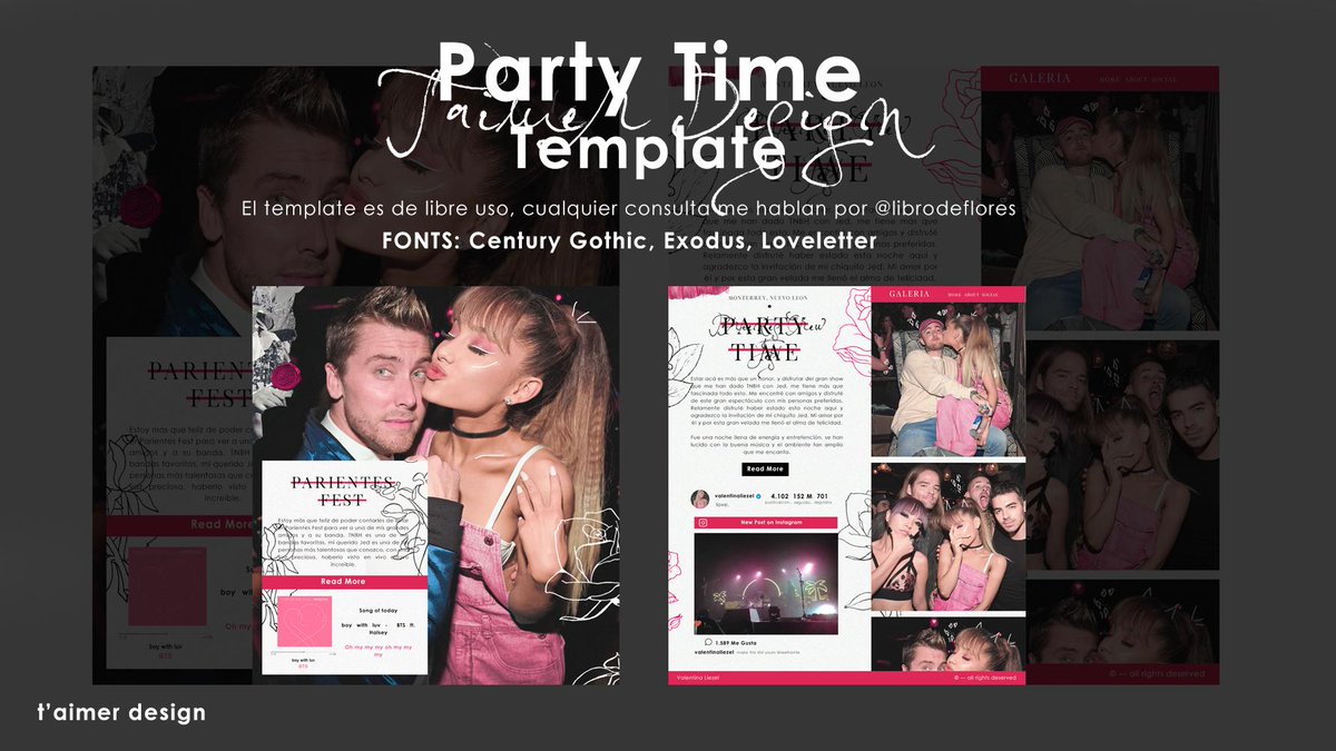 taimerdesign's tweet image. ㅤ ㅤ🎨—PARTY TIME TEMPLATE.
Jeje, ya sé que se llama party time pero es de libre uso. Dejen su Fav si les gusta o descargan, se les agradece mucho. Cualquier duda me hablan a @librodeflores 💖
LINK 1: mediafire.com/file/f66t29pom…
LINK 2: mediafire.com/file/9bvq3xnci…