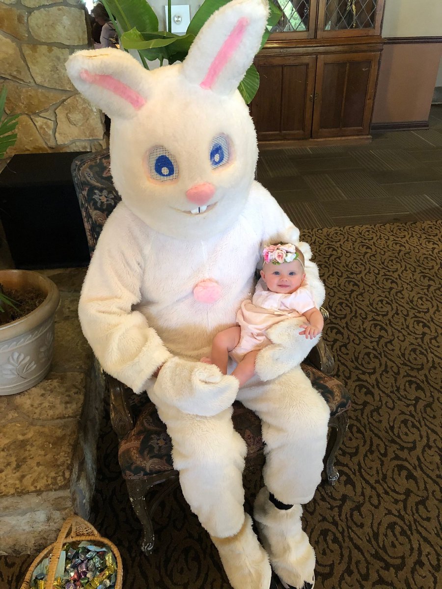 Baby Hannah Chambless with the Easter Bunny! #Easter2019 #lrcc #familyfunclub