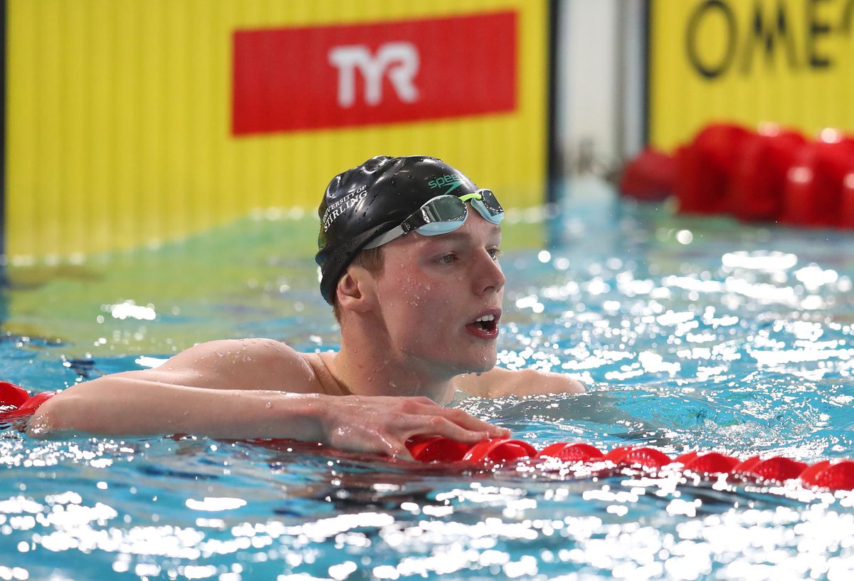 TeamGB's tweet photo. Gold for @Dunks_Scott in the 200m freestyle - the final event of #BSC19 🥇 

An incredible race against @Jimbob95goon and a great way to round off the Championships 👏 https://t.co/UswGDEtLnT