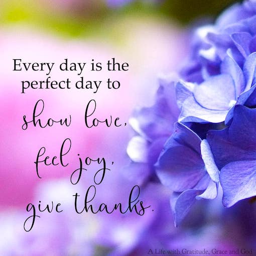 Every day is perfect for #Love #Joy &amp; #Gratitude! 

#JoyTrain #Peace #Kindness #MentalHealth #Quote #Quotes #Mindfulness #Mindset #IAM #Mindset #Blessed #IQRTG #spdc #ThankfulThursday #ThursdayThoughts #ThursdayMotivation #ThursdayMorning